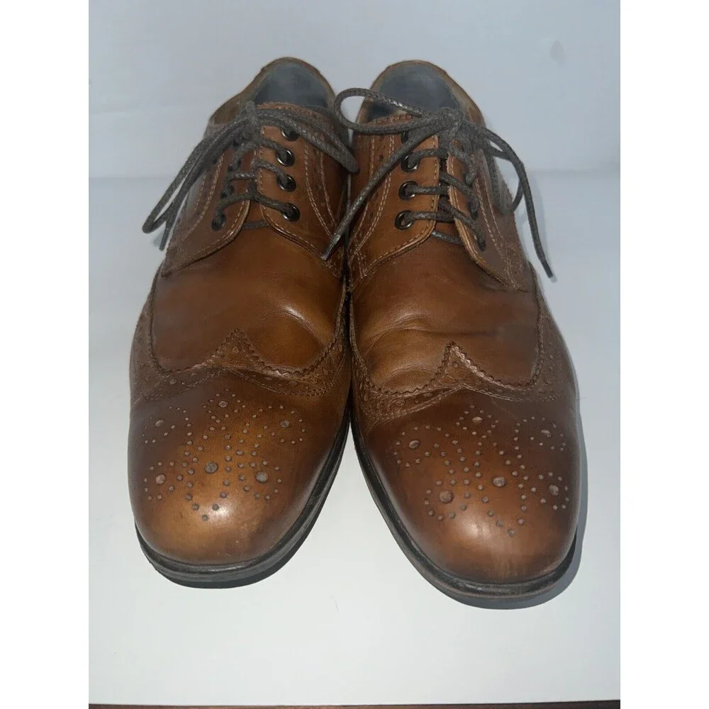 Broletto Bartolomeo Mens Wingtip Oxford Brown Dress Shoes Sz 10 Italian Preppy